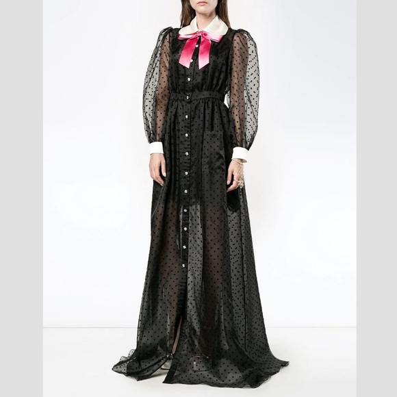 Gucci Sheer Polka Dot Gown - Picture 4 of 6